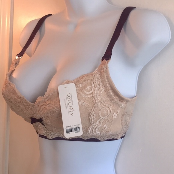 NWT Lolofly Maternity Soft All Over Lace Nursing Bra Size 34D - Picture 7 of 15